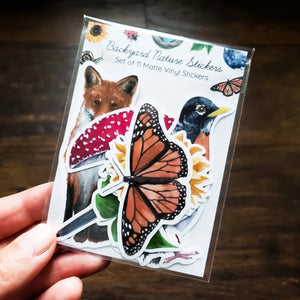 Backyard Nature Sticker Pack, Set of 11 Stickers