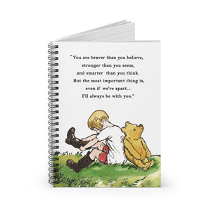 Winnie the Pooh Spiral Notebook - JournalRuled Lines,Creative Writing, Notes Ideas Inspiration, Baby shower notes, devotional notebook