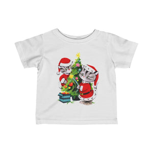 Kids Vintage Christmas cat shirt