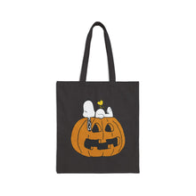 Load image into Gallery viewer, Halloween trick or treat Snoopy Cotton Canvas Tote Bag
