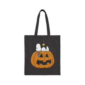 Halloween trick or treat Snoopy Cotton Canvas Tote Bag