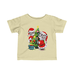 Kids Vintage Christmas cat shirt