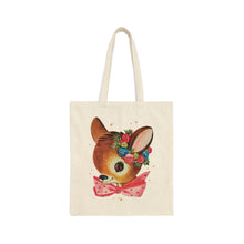 Load image into Gallery viewer, Baby Reindeer Cotton Canvas Tote Bag -
