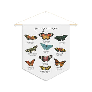 Affirmation nursery Pennant - butterflies verses - baby room decor - Bible verses