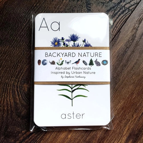 backyard nature alphabet flashcards