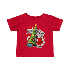 Kids Vintage Christmas cat shirt