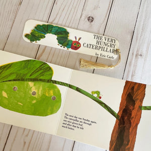 Hungry Caterpillar Bookmark - tassel and believe charm