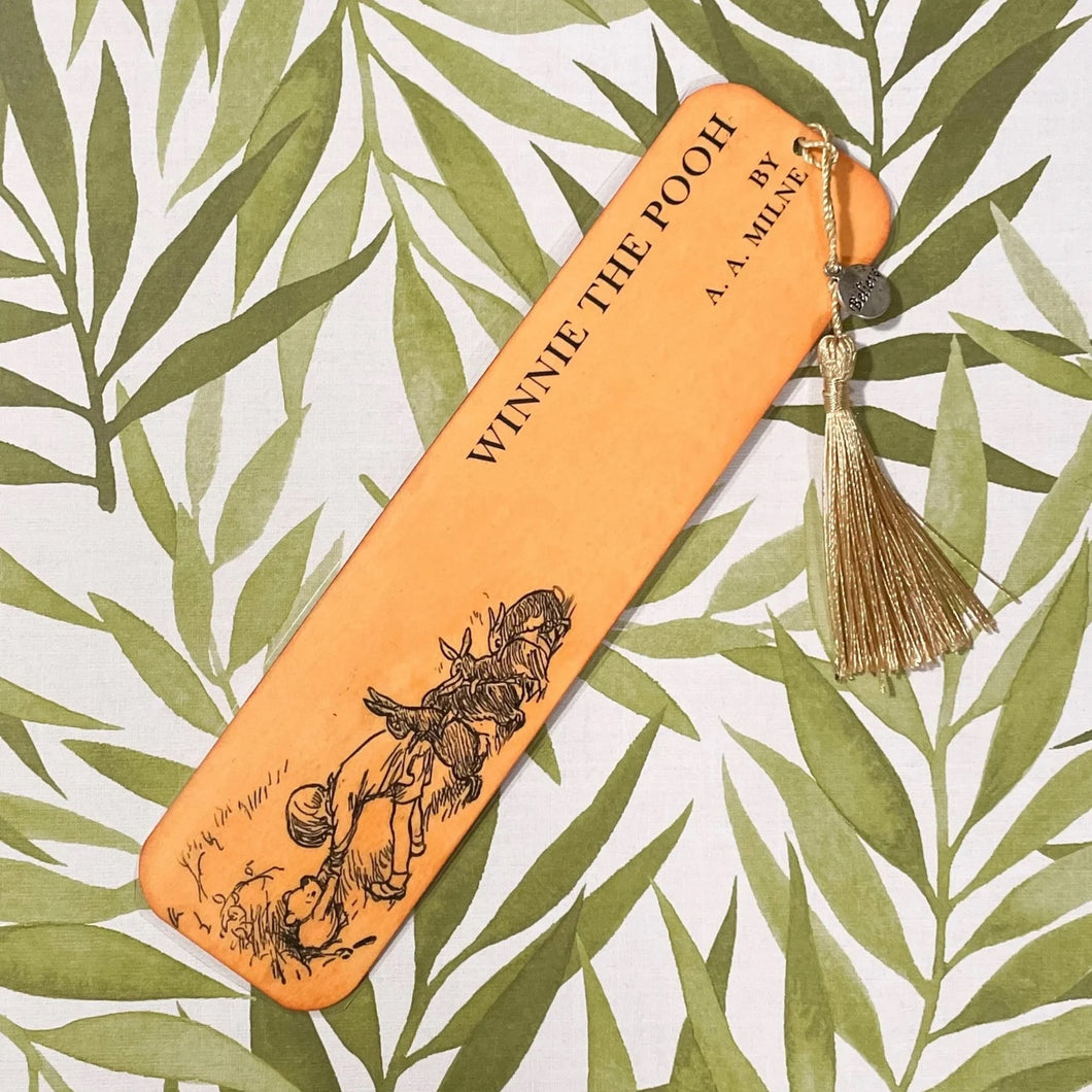 Winnie the Pooh Bookmark - tassel and believe charm - gifts for bookworms 