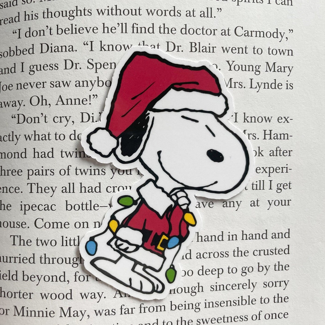 Snoopy with Christmas lights Sticker