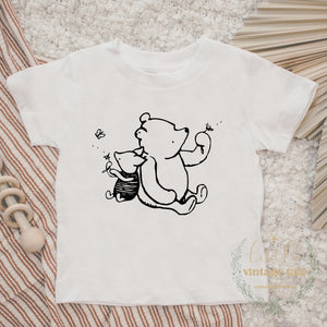 Winnie the Pooh and Piglet Tshirt kids sizes