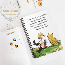 Load image into Gallery viewer, Winnie the Pooh Spiral Notebook - JournalRuled Lines,Creative Writing, Notes Ideas Inspiration, Baby shower notes, devotional notebook
