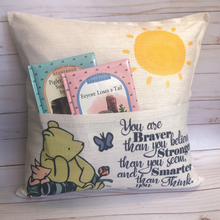 Load image into Gallery viewer, Winnie the Pooh Storybook Reading pillow cover
