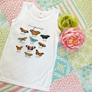 Affirmation Butterfly Tank Top - Girls tshirt - Empowering Bible Verses for Girls -