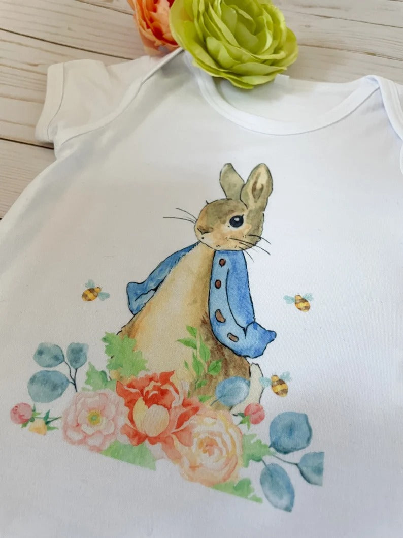 Easter Onesie Peter Rabbit baby Short sleeve bodysuit Spring