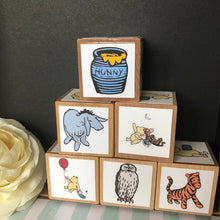 Load image into Gallery viewer, Winnie the Pooh nursery Blocks ~ Classic Collection ~ Pooh Bear and hundred acre wood friends.
