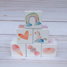 Load image into Gallery viewer, Rainbow Unicorn Wooden Blocks ~I believe in Unicorns ~ Whimsical Nursery Decor
