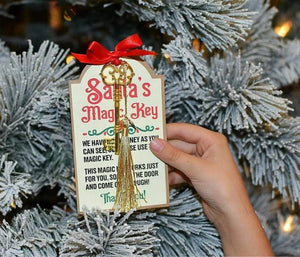 Santa's Magic Key Christmas Eve ~ No chimney House ~ Key with Tag ~ Believe Charm ~ Christmas tradition