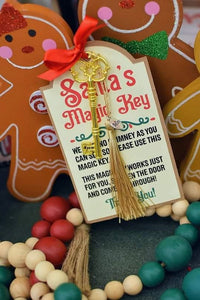 Santa's Magic Key Christmas Eve ~ No chimney House ~ Key with Tag ~ Believe Charm ~ Christmas tradition