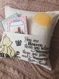 Winnie the Pooh Storybook Reading pillow cover ~ Pocket Pillow~ you are braver than you believe