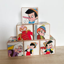 Load image into Gallery viewer, Pinocchio Disney wooden blocks nursery story books
