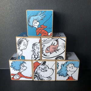 Dr Seuss The Cat in the Hat~ nursery Blocks ~ Gift Set ~ Storybook wooden blocks