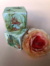 Load image into Gallery viewer, Beatrix Potter wooden nursery Blocks ~ vintage illustrations~ Peter Rabbit wood blocks
