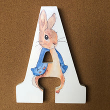 Load image into Gallery viewer, Wooden Letter -Peter rabbit -Beatrix Potter- Personalized nursery name
