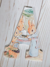 Load image into Gallery viewer, Wooden Letter -Peter rabbit -Beatrix Potter- Personalized nursery name
