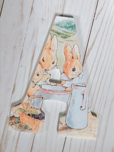 Wooden Letter -Peter rabbit -Beatrix Potter- Personalized nursery name