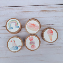 Load image into Gallery viewer, Rainbow Unicorn, matching Memory game ~ Wooden discs  ~I believe in Unicorns ~ Whimsical toys
