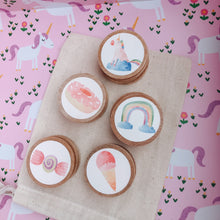 Load image into Gallery viewer, Rainbow Unicorn, matching Memory game ~ Wooden discs  ~I believe in Unicorns ~ Whimsical toys
