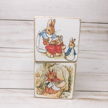 Load image into Gallery viewer, Peter rabbit nursery wood blocks 
