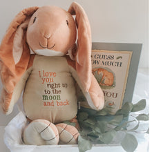 Load image into Gallery viewer, Guess how much I love you Rabbit Plush and Book gift set personalization available
