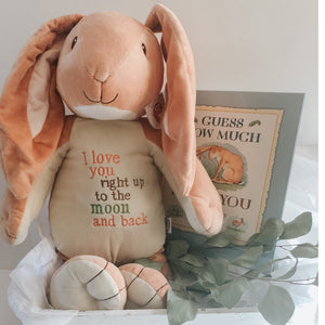 Guess how much I love you Rabbit Plush and Book gift set personalization available