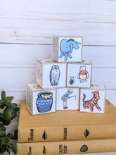 Load image into Gallery viewer, Winnie the Pooh Classic nursery blocks, Baby shower decor, Pooh bear stacking blocks, storybook blocks, Gifts for baby
