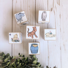 Load image into Gallery viewer, Winnie the Pooh Classic nursery blocks, Baby shower decor, Pooh bear stacking blocks, storybook blocks, Gifts for baby
