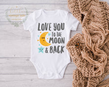 Load image into Gallery viewer, To the Moon and Back, baby onesie bodysuit , Baby shower gift,Newborn gifts
