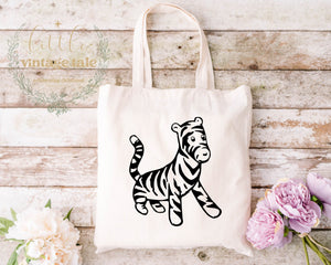 Tigger Tote bag , Library bag, canvas reusable bag, Hundred acre wood friends