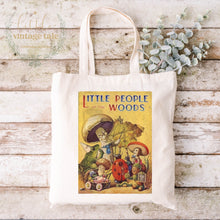 Load image into Gallery viewer, Spring nature tote bag, kids reusable foraging bag, library and outdoors
