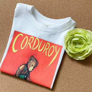 Corduroy Bear Toddler/kids White Tshirt