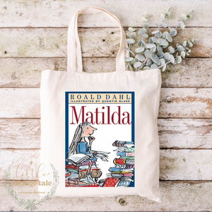 Matilda Storybook ,canvas Tote bag Children, Library bag, Roald Dahl