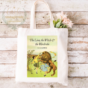 The Lion the witch and wardrobe book cover tote